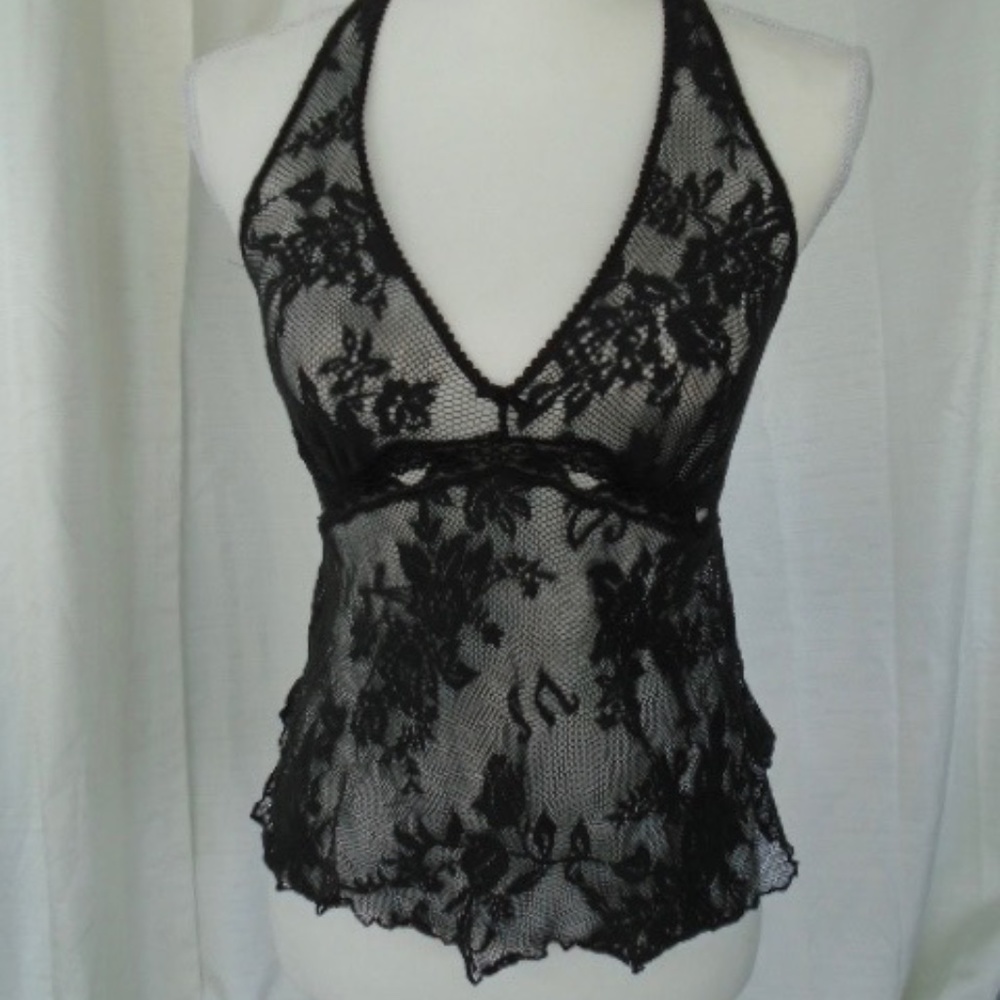 Victoria's Secret Black Lace Halter Bra